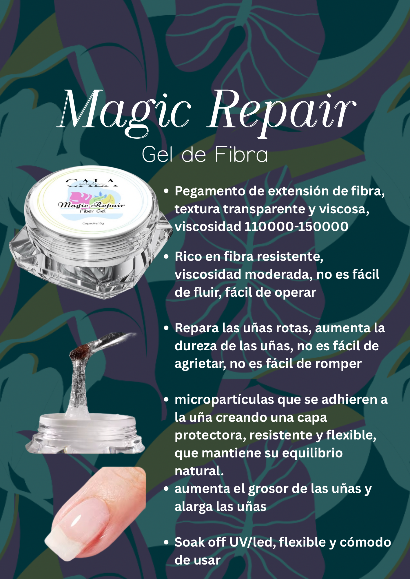 Magic Repair • Gel de Fibras • requiere base previa