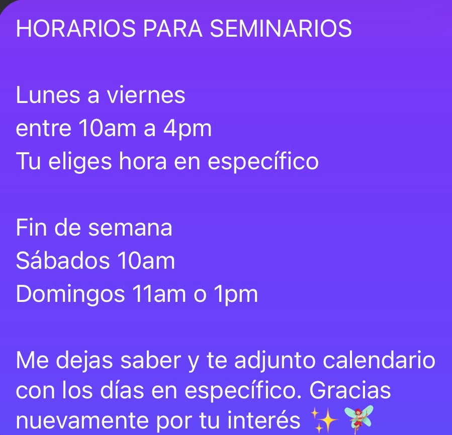 Seminario Privado $200 un solo pago (Se le agregará un cobro de $5 al usar tarjeta, luego del pago)